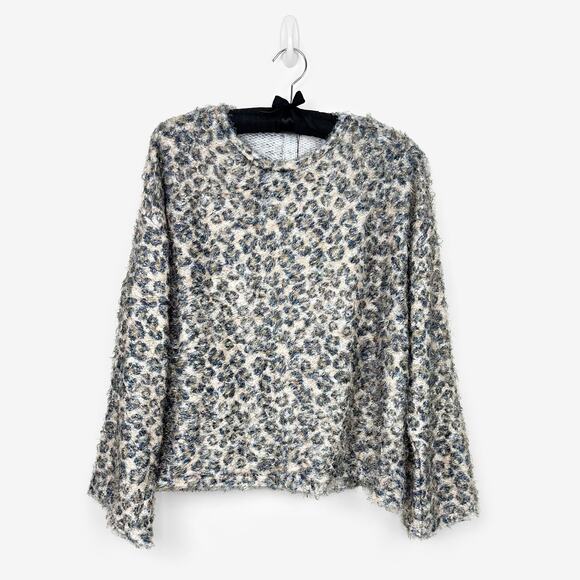 Zara Trafaluc Fuzzy Leopard Sweater Large Animal Print Cozy Comfy Relaxed Y2K - Picture 1 of 2